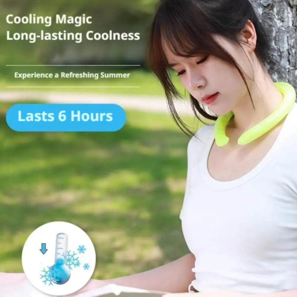 PCM Ice Neck Ring Summer Cooling Neckband Heatstroke Prevention Reusable 28℃ Natural Freeze No Condensation Long Lasting Cool Peaceful Pleasures Health and Wellness