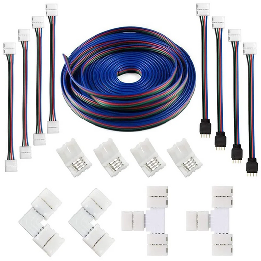 A36T-2 Set 16.4FT(5M) 4-Pin RGB LED Strip Extension Cable,LED Strips Connectors Kits For 5050 Flexible RGB LED Strip Light Peaceful Pleasures Health and Wellness White NONE