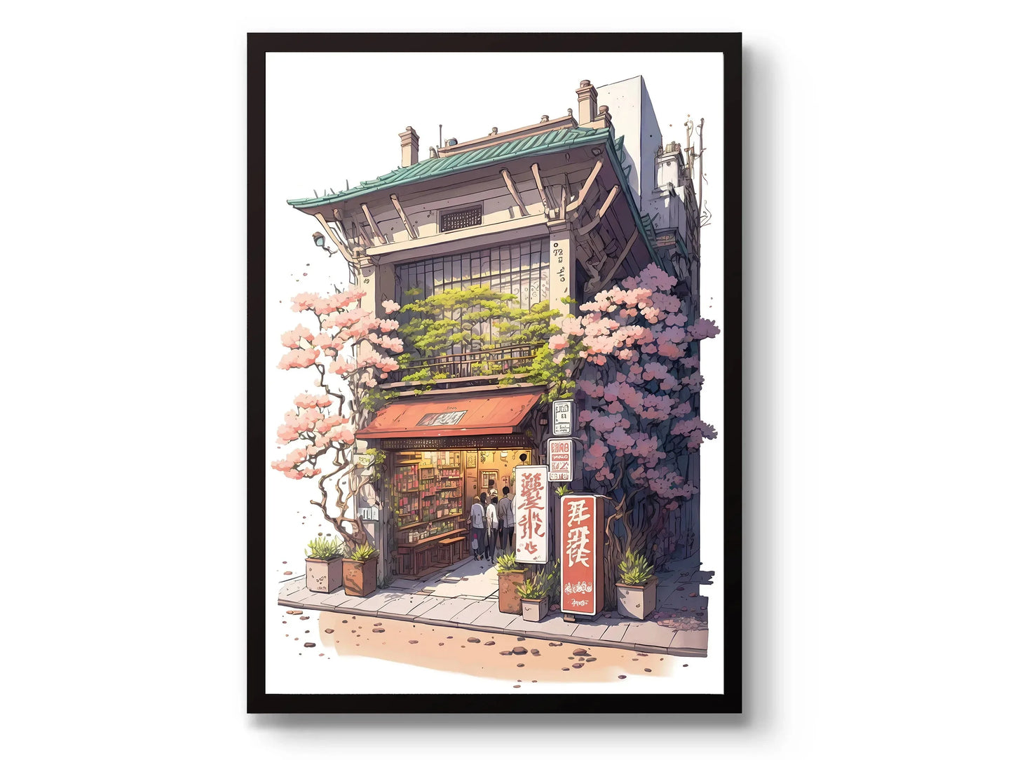 Japanese Anime Tokyo Teahouse Canvas Poster | Ghibli Wall Art Canvas Wall Art Peaceful Pleasures Health and Wellness CJ57308 50x70cm