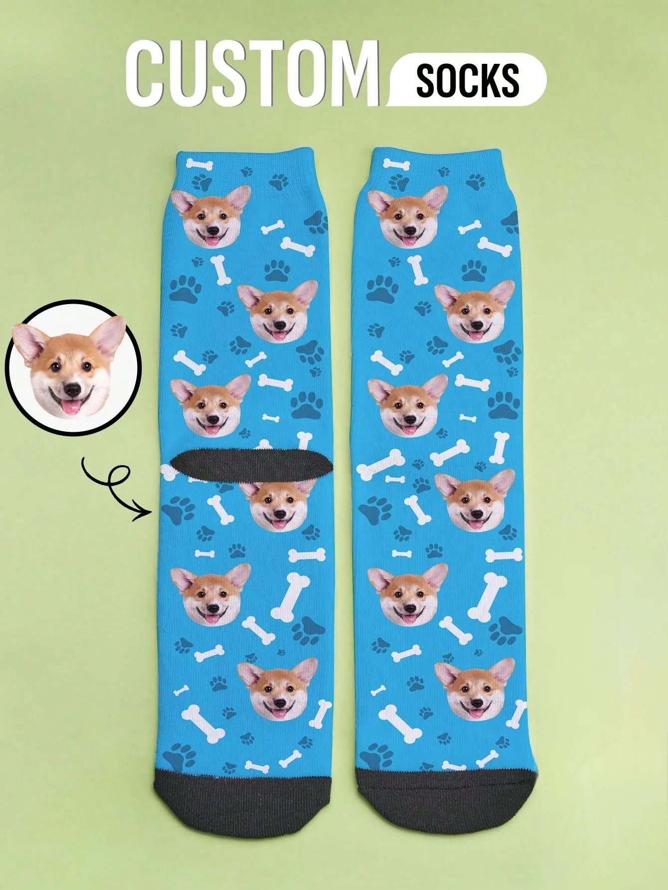 Custom Face Socks Custom Photo Sock Custom Printed Socks Personalized Funny Face Socks Put Any Face On The Socks Anniversary Peaceful Pleasures Health and Wellness