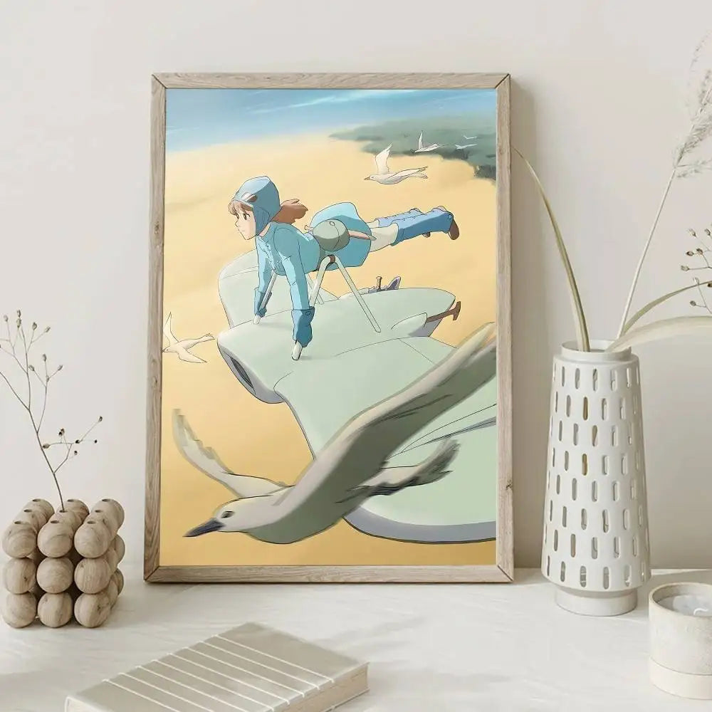 Classic Animation N-Nausicaa Valley Wind Wall Poster HD Quality Wall Art Retro Poster For Home Room Wall Decor Kawaii Room Decor Peaceful Pleasures Health and Wellness