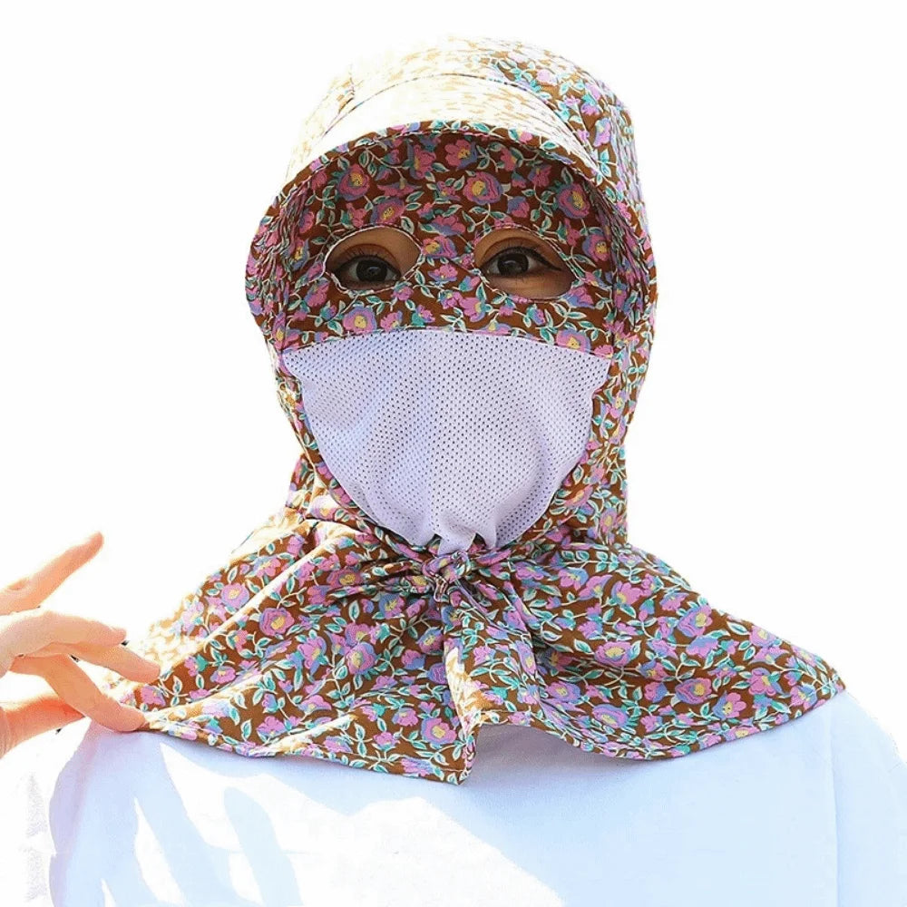 Wide Brim UV Sun Hat – Breathable Mesh Face & Neck Cover