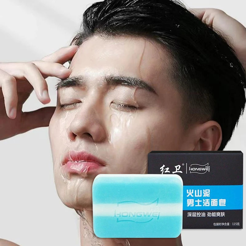 Volcanic Mud Mens Facial Soap 115g Deep Cleansing Oil Control Face Soap Refreshing Body Soap For Mens Daily Skincare Shower Use Peaceful Pleasures Health and Wellness