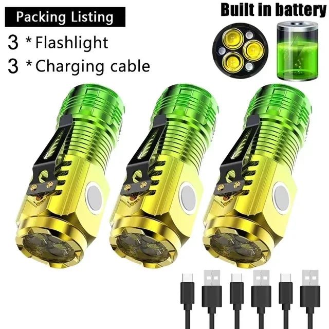 ZHIYU Mini LED Flashlight 800 Lumen USB Rechargeable Waterproof