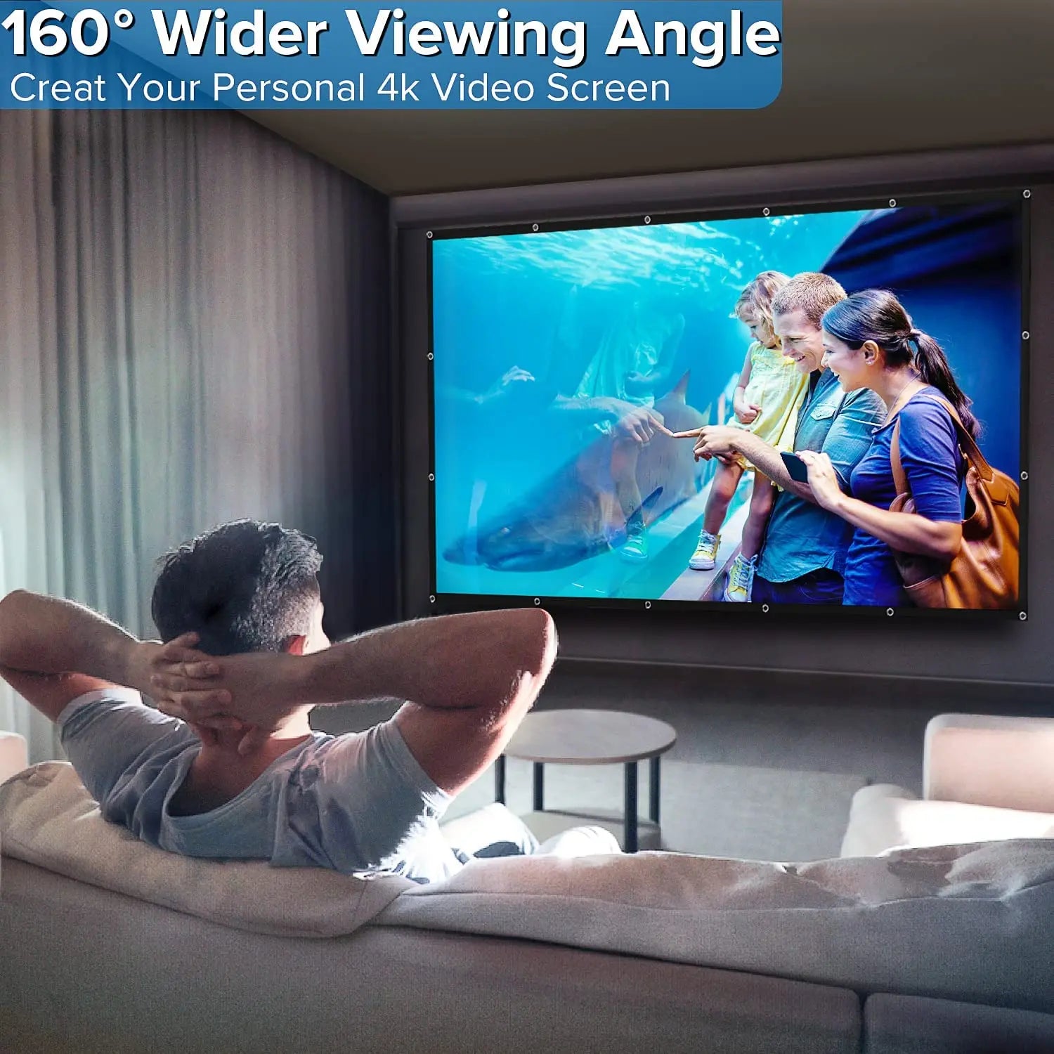ZHNUWIE Projector Screen 16:9 Metal Anti Light Curtain Reflective Fabric Cloth For YG300 XGIMI H3 HALO Mogo Xiaomi DLP Projector Peaceful Pleasures Health and Wellness