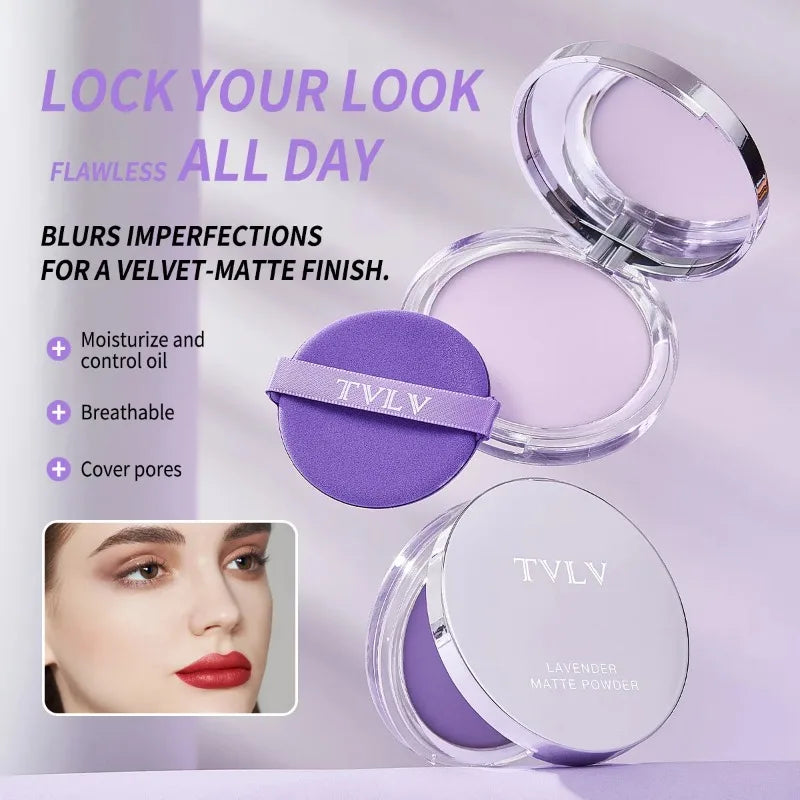 Waterproof Violet Cream powder Natural Stick Facial Long term Oil Control Easy Apply Powder Full Coverage Makeup Powder Cosmetic Peaceful Pleasures Health and Wellness