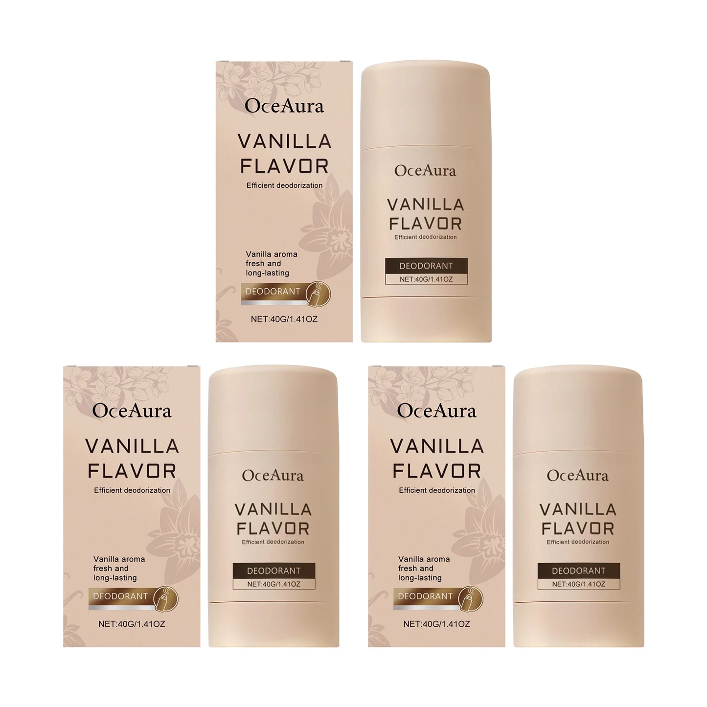 OceAura Vanilla Natural Deodorant Stick – Antiperspirant 40g
