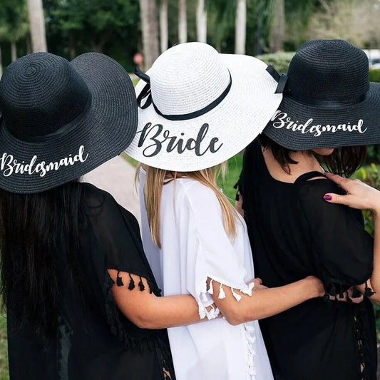 Bride to Be Floppy Straw Sun Hat | Bachelorette Bridal Gift Bridal Sun Hat Peaceful Pleasures Health and Wellness
