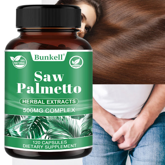Saw Palmetto Capsules 500mg, Natural Men’s Wellness Supplement, Support Prostate Hair & Daily Vitality Health, Reduces Hair Loss Peaceful Pleasures Health and Wellness