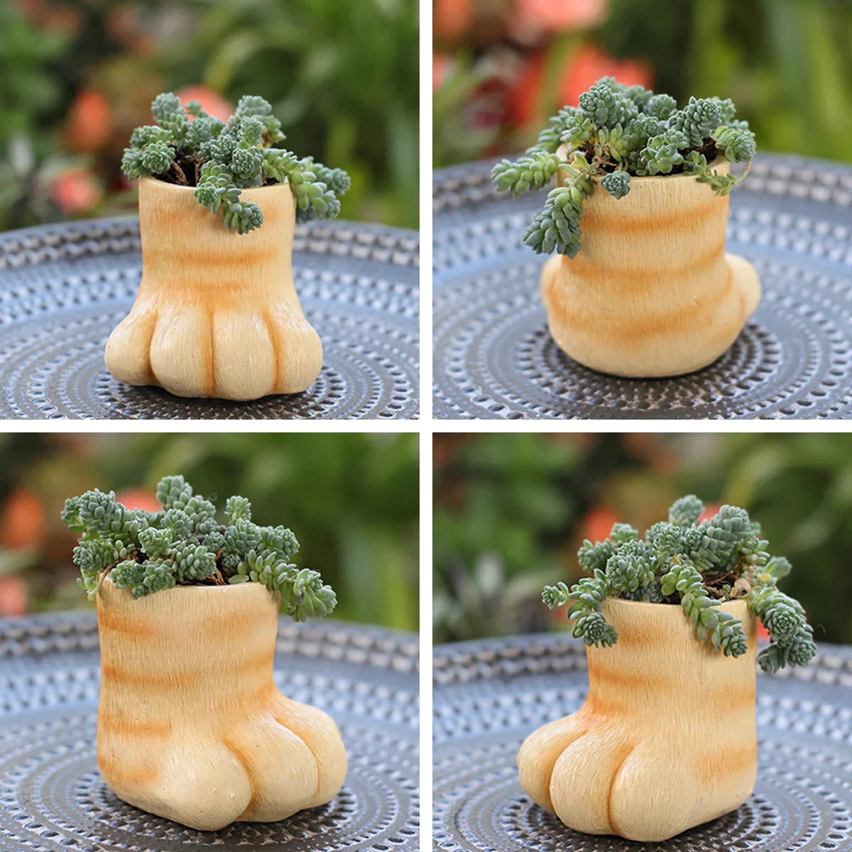 3D Cat Paw Resin Planter | Succulent Pot & Desk Organizer