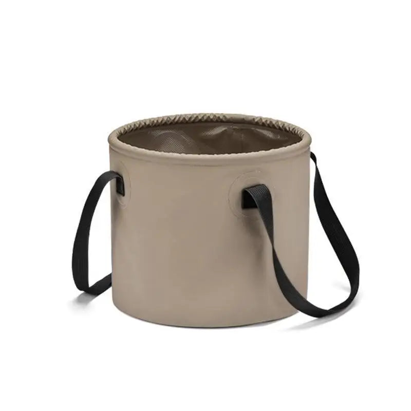 Outdoor Camping Folding Water Bucket Multi-functional Large-capacity Portable Fishing Bucket Storage Telescopic Water Bucket Peaceful Pleasures Health and Wellness Coffee color-5L
