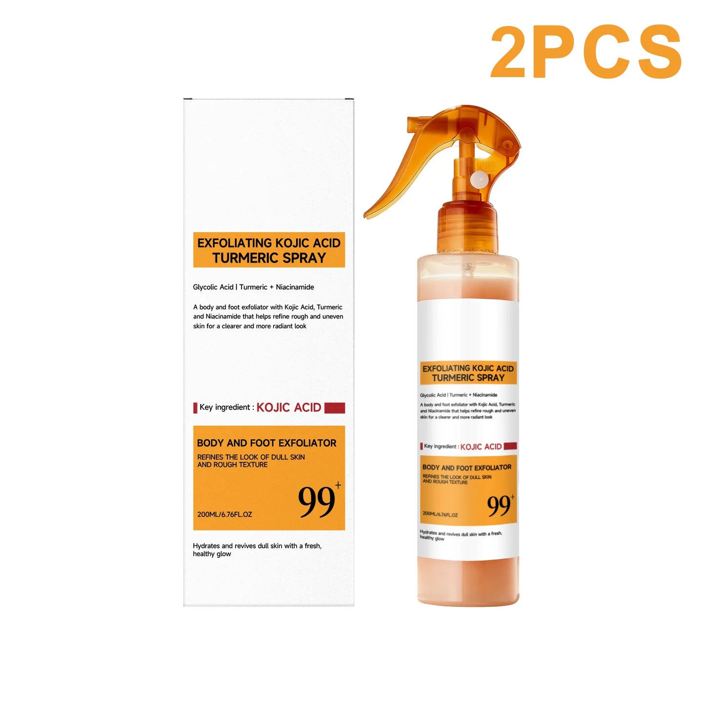 Kojic Acid Turmeric Exfoliating Brightening Spray Serum 200ml