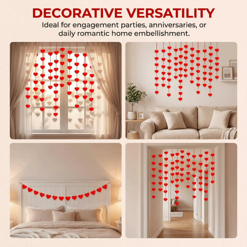 Love Flower Hanging Garland | Valentine's Day Party Décor 5 Pcs
