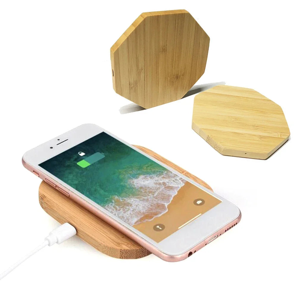 Bamboo 15W Qi Wireless Charger – USB-C Fast Charging Pad