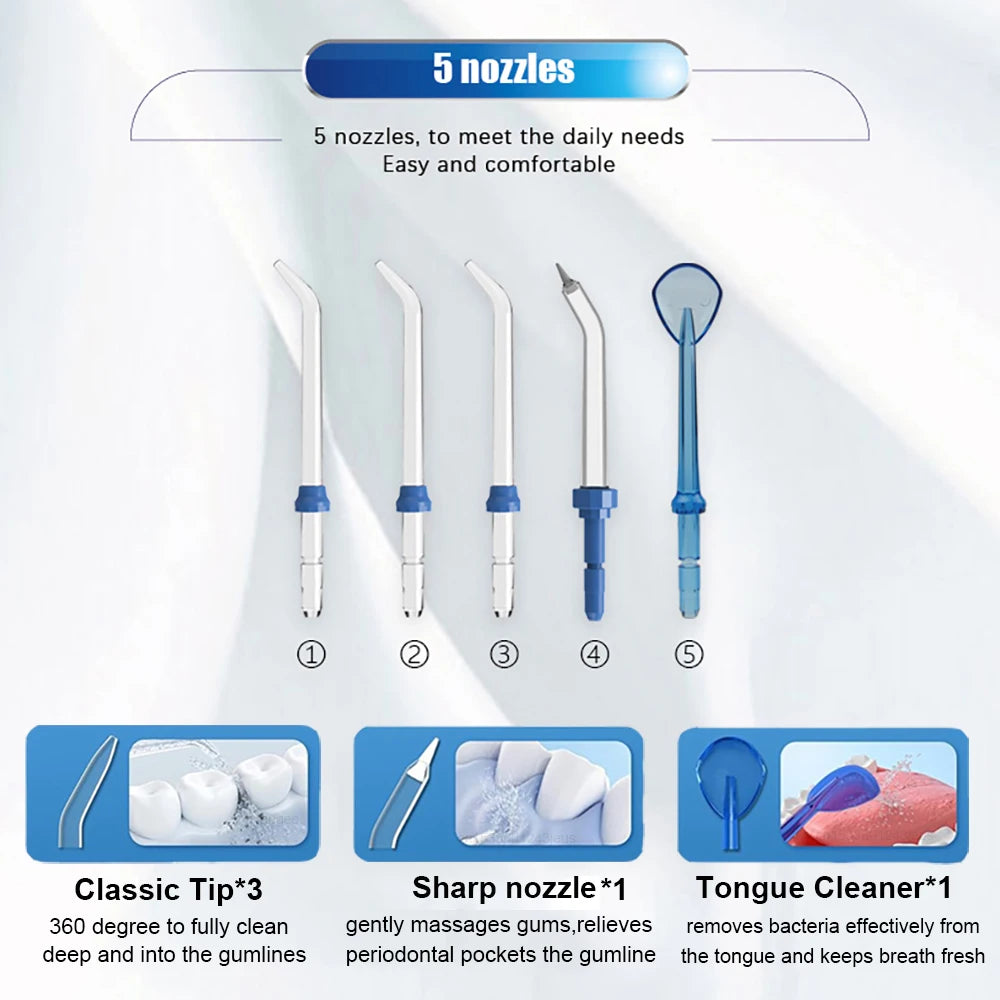 Oral Irrigator Dental Water Flosser for Teeth High Pressure Electric Dental Irrigator Water Flosser Mouth Washing Machine 800ML Peaceful Pleasures Health and Wellness