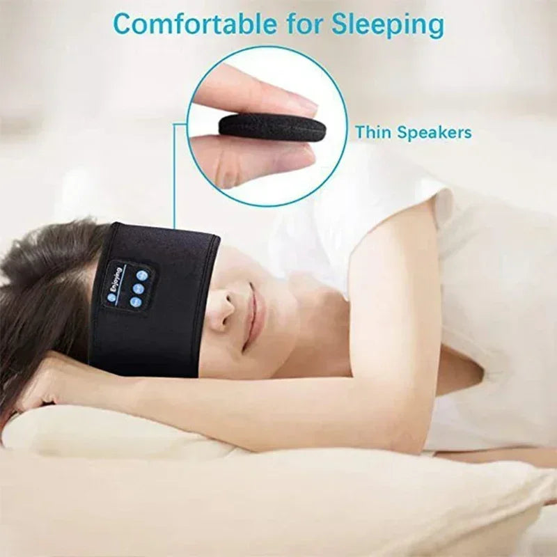 Removable Music Sleep Eye Mask Bluetooth Headband for Sports Yoga Running Wireless Headphones Elastic Gym Absorb Sweat Headband Peaceful Pleasures Health and Wellness