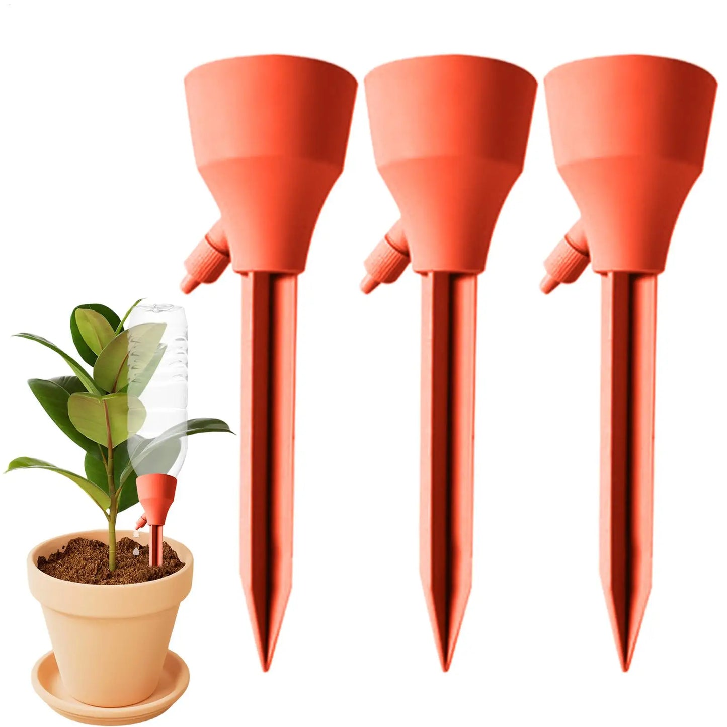 Self-Watering Stakes 3-Pack | Adjustable Drip Irrigation Spikes