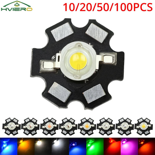 3W High Power LED Chips 45MIL Star Heatsink PCB – 10–100 Pack LED Chip Emitter Oasis Select