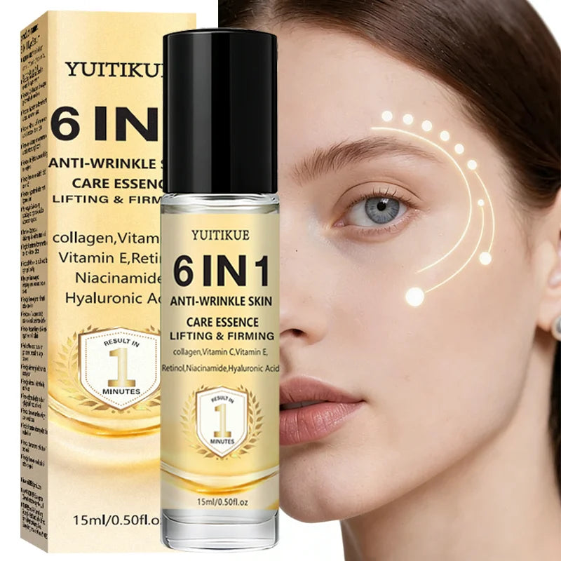 Yuitikue 6IN1 Anti-Wrinkle Skin Care Essence, 1-Minute Lifting & Firming Serum with Collagen, Retinol & Hyaluronic Acid, 15ml Peaceful Pleasures Health and Wellness
