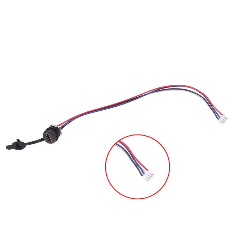 USB-C 2/4/5Pin High Current Charging Socket With PH2.0 Nut Snap Lock Plate USB Type-C Female Waterproof Female Connector Jack Peaceful Pleasures Health and Wellness 4Pin Black