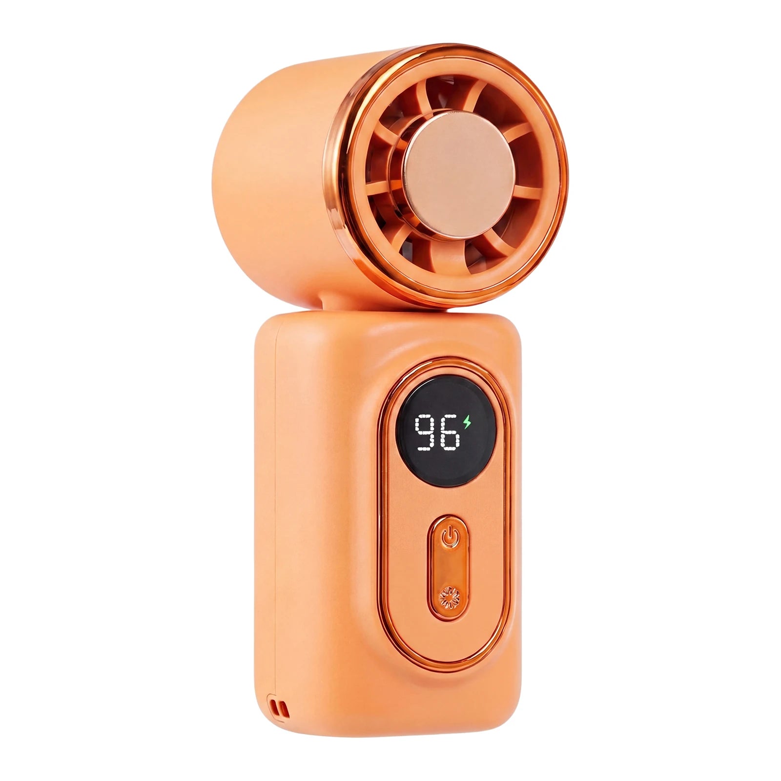 Personal Handheld Fans Hands-Free Small Pocket Fan 3000mAh Adjustable 5-Speed for Outdoor Travel Office Travel Accessories Gift Peaceful Pleasures Health and Wellness Orange Refrigeration