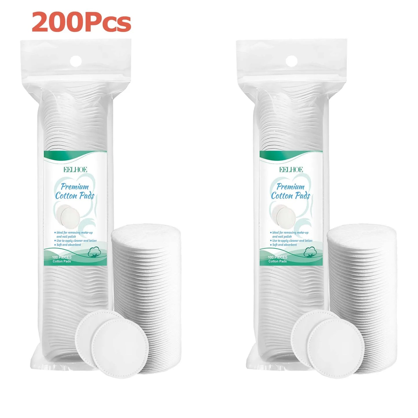 Disposable Cotton Makeup Remover Pads – 100/200/300 Pack
