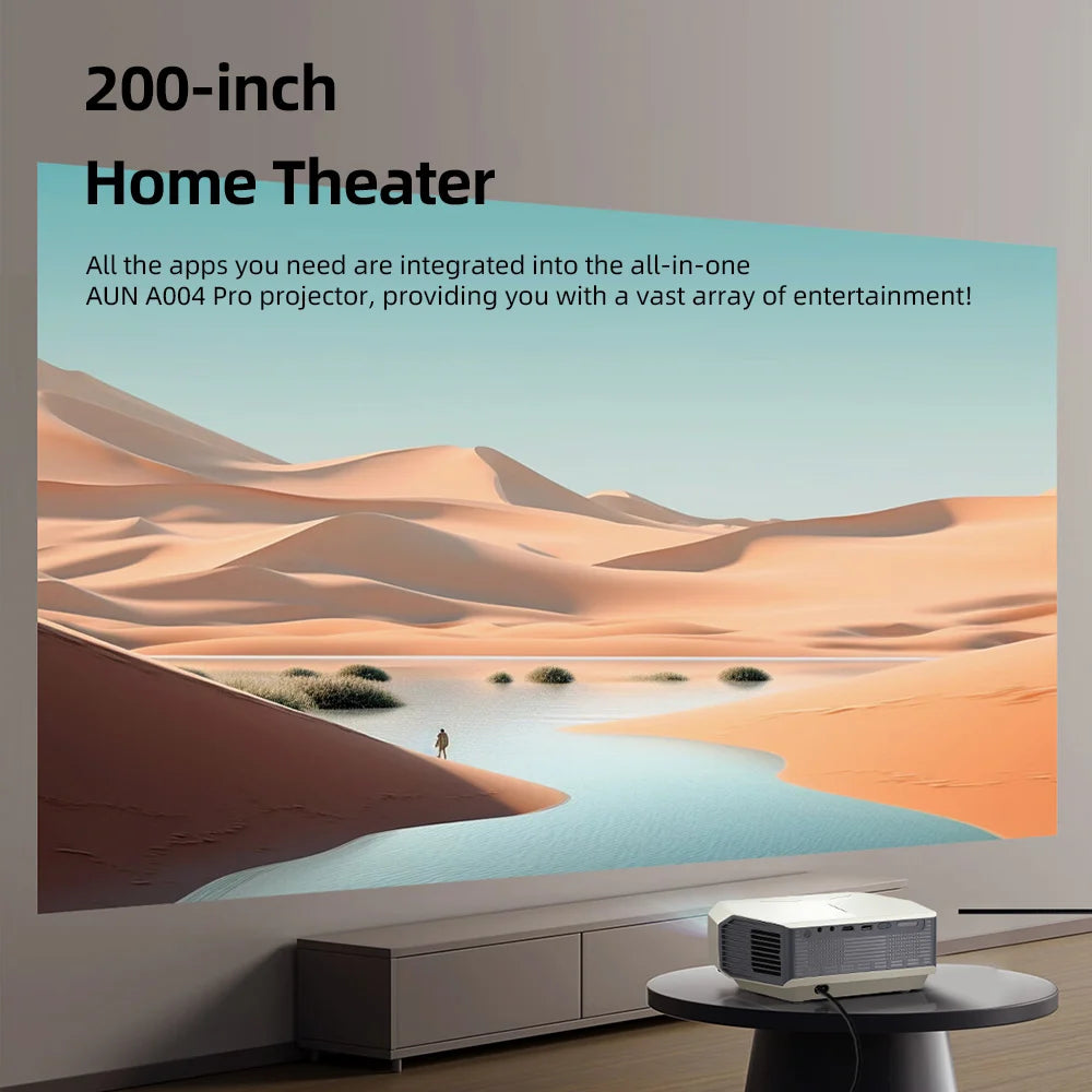 AUN A004 Pro Mini Projector 4K Android 1080P Home Theater Peaceful Pleasures Health and Wellness