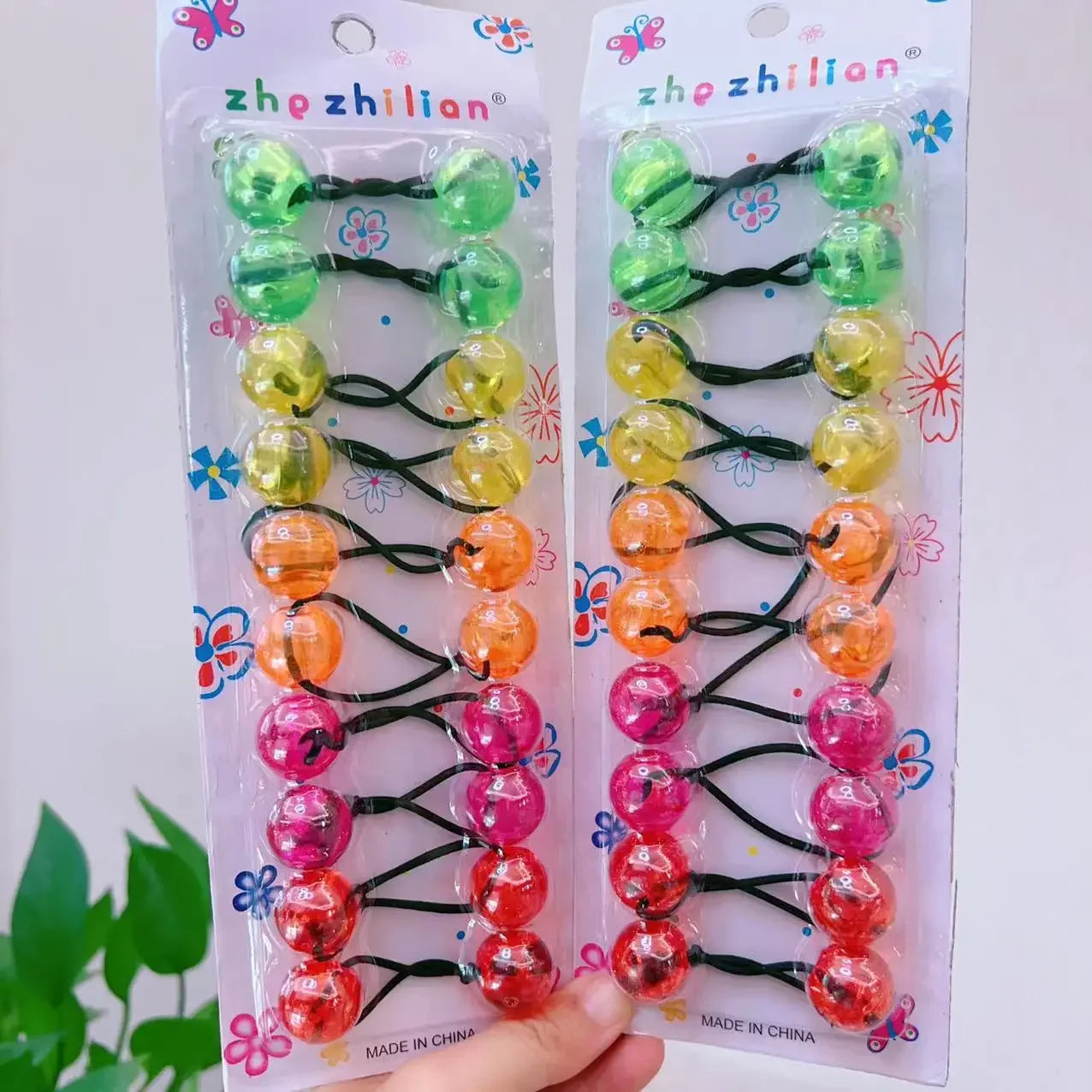 10pcs Elastic Ball Hair Ties for Girls | Colorful Beaded Bobbles Kids Hair Accessories Peaceful Pleasures Health and Wellness 9
