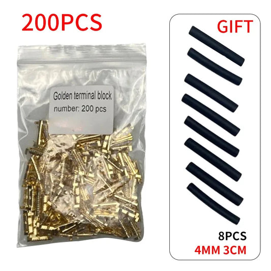 U-Type Brass Crimp Terminals 50/100/200pcs – AWG 24-16 Block Connector Crimp Terminal Connector Peaceful Pleasures Health and Wellness