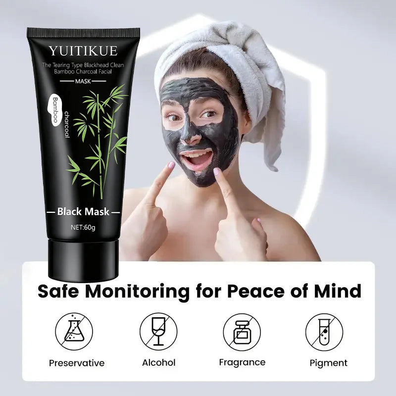 YUITIKUE Bamboo Charcoal Peel-Off Black Mask 60g | Deep Cleanse