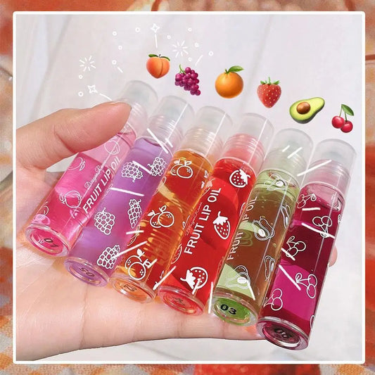 Roll-On Fruit Essence Lip Oil Gloss – Moisturizing Mirror Finish Lip Balm (6 Colors) Peaceful Pleasures Health and Wellness