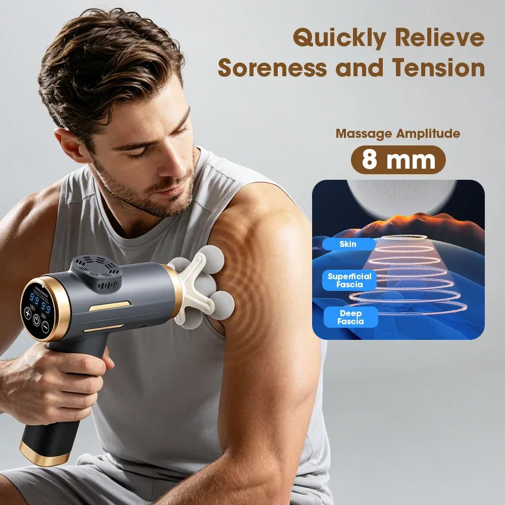 Hailicare 24W Massage Gun – 99 Speeds, 11 Heads, 8mm Amplitude