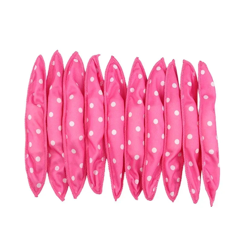 10Pcs/Lot Hair Curlers Soft Sleep Pillow Hair Rollers Set Best Flexible Foam and Sponge Magic Hair Care DIY Styling Tools Peaceful Pleasures Health and Wellness 10pcs Pink