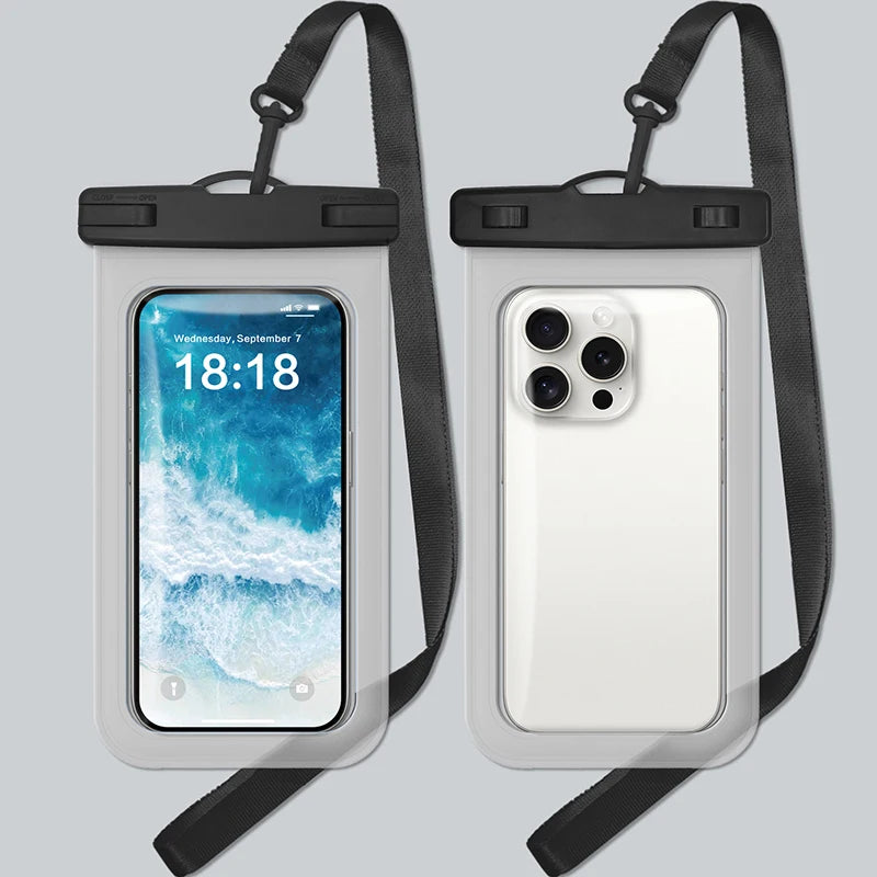 waterproof phone pouch smartphone case waterproof phone pack phone armbands and pouches phone diving case swimming bag phone Peaceful Pleasures Health and Wellness Gray(7 inch)