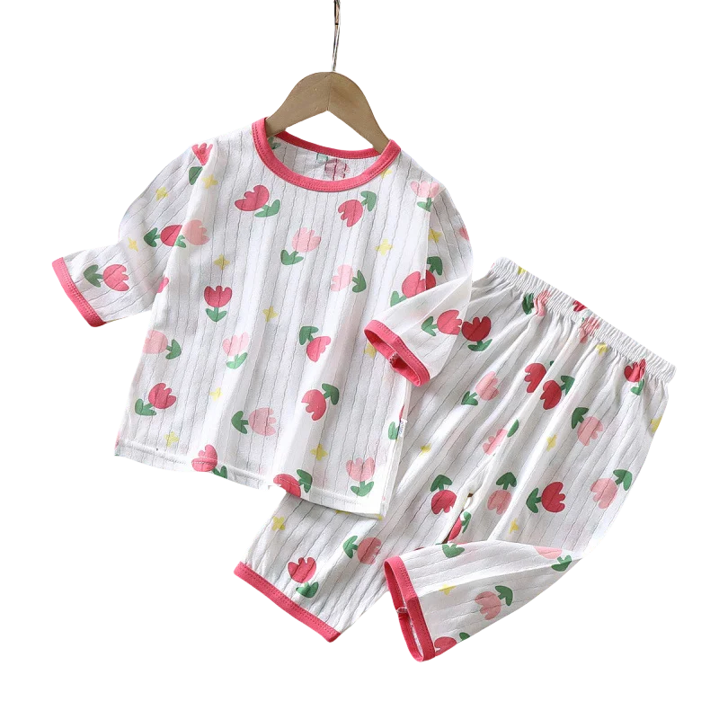 Cotton Kids Pajama Set | Toddler Long Sleeve Cartoon Nightwear