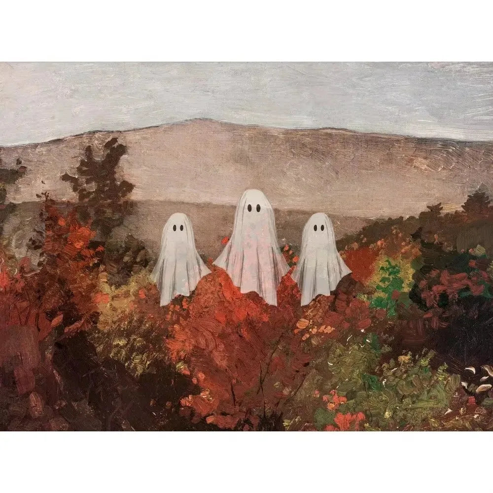 Halloween Ghost Fall Canvas Wall Art | Rustic Farmhouse Decor Canvas Wall Art Peaceful Pleasures Health and Wellness ZLH5305 100x150cm No Frame