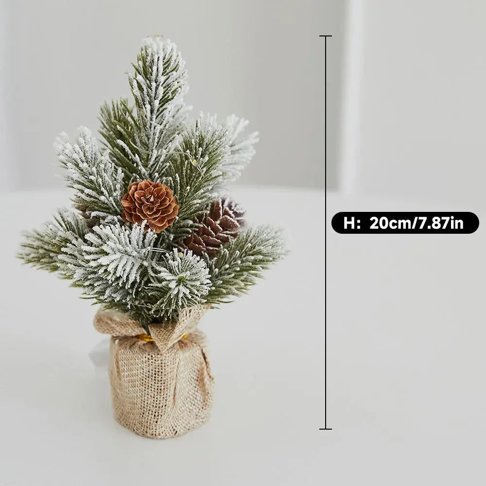 20cm Miniature Christmas Tree Mini Artificial Christmas Tree Vivid Decorations Portable Delicate Tree Ornaments Desktop Decor Peaceful Pleasures Health and Wellness 14