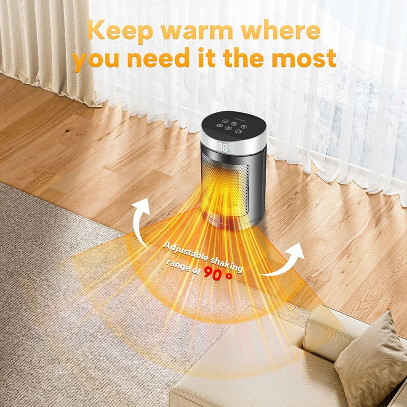 Electric Heater 1500W Space Heater Indoor Energy Saving Hot Air Heater With Remote Control Timer Warmer For Office Home Peaceful Pleasures Health and Wellness