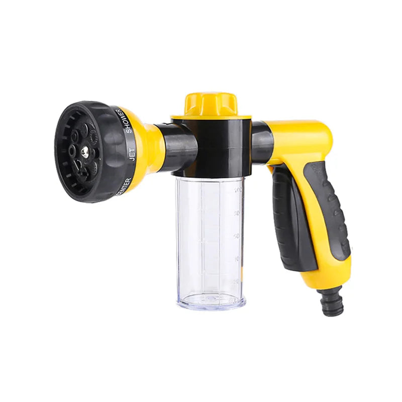 Multifunctional Adjustable Mode Water Guns Nozzle Hose Washer Garten Watering Jet Sprayer with Foam Container Fertilizer Tools Peaceful Pleasures Health and Wellness