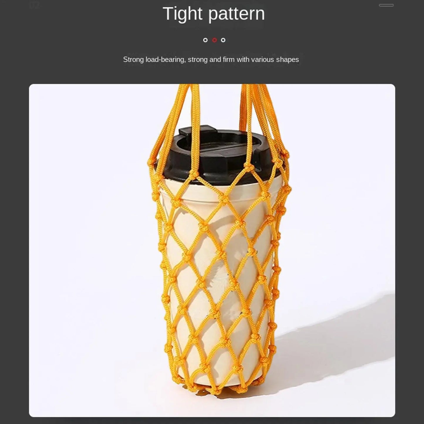 Hand Woven Mesh Water Bottle Bag | Reusable Outdoor Carrier