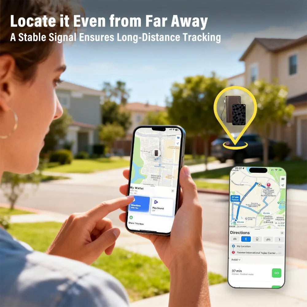 Ultra Thin GPS Tracker Card for Apple Find My & Android Find Hub, Smart Anti-Loss Device Wireless Rechargeable Locator Peaceful Pleasures Health and Wellness