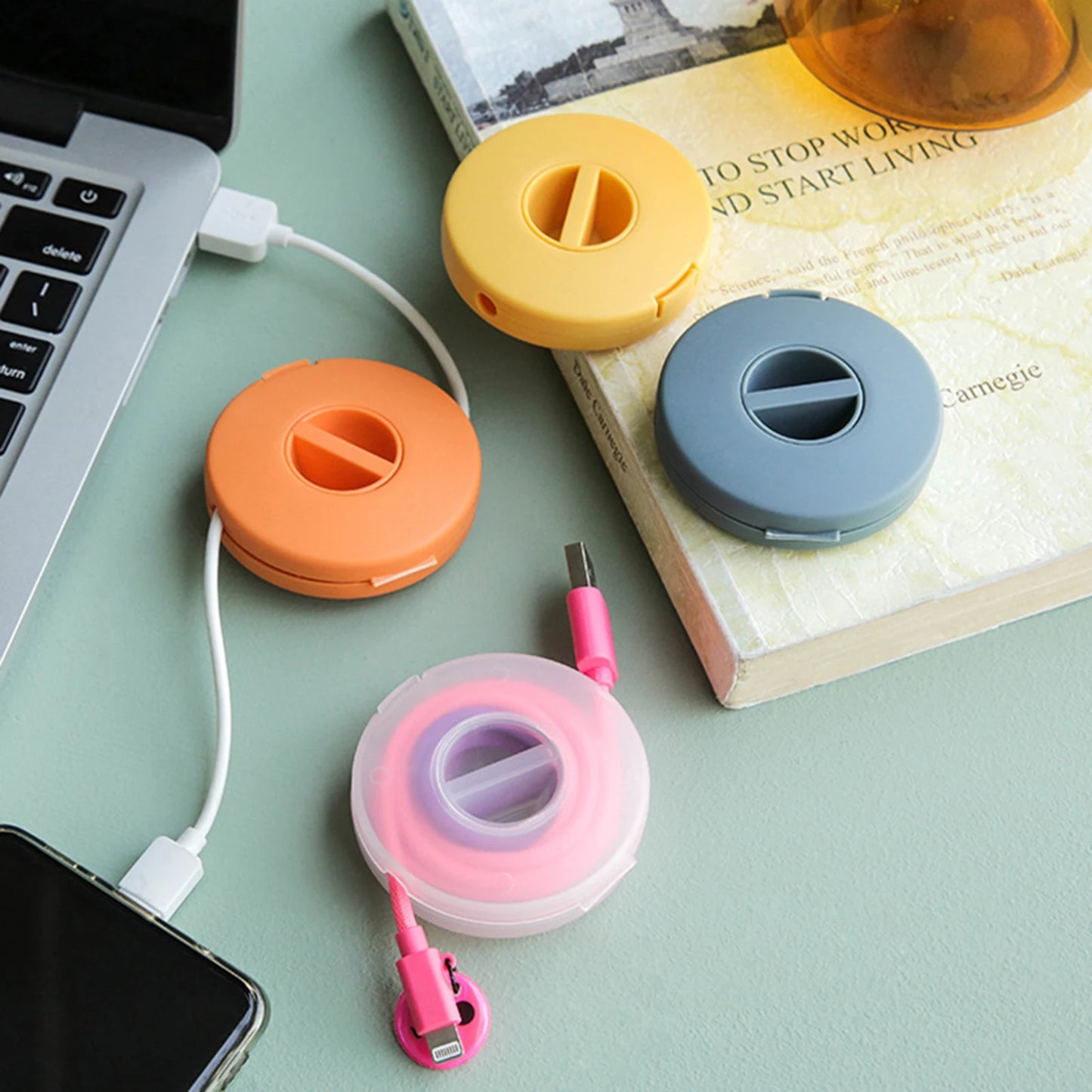 Portable Cable Winder Organizer for USB, Charger & Headset Cords
