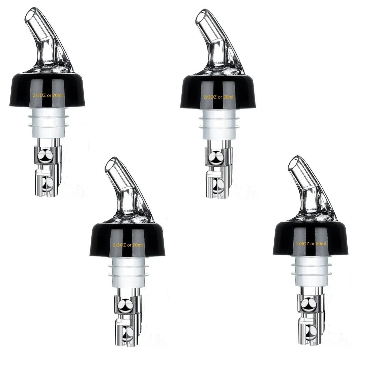 4 Different Measured Bottle Pourer Spouts Liquor Pourers Quick Shot Spirit Driinks Wine Cocktail Whiskey Dispenser Bartender Peaceful Pleasures Health and Wellness 4PCS 20ml
