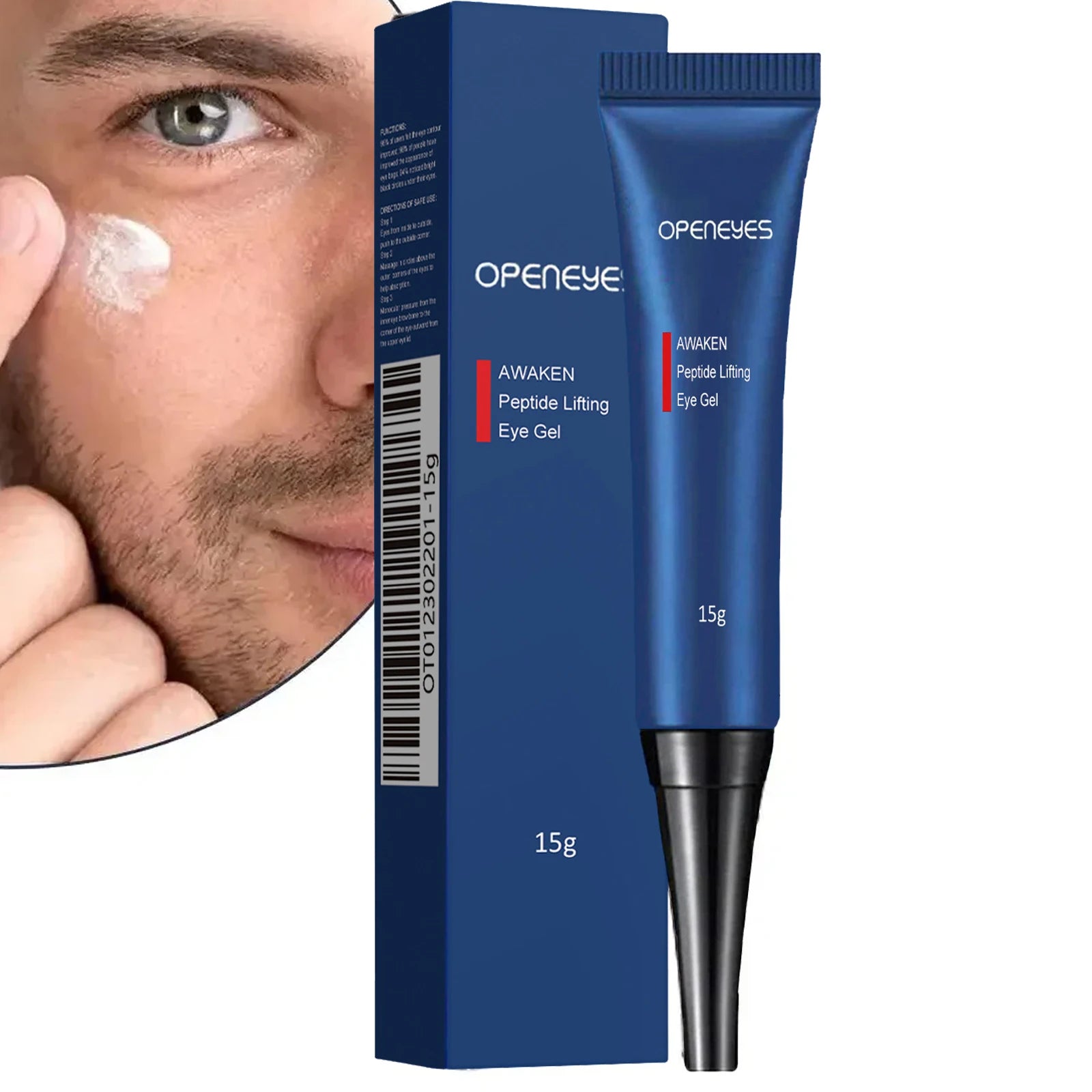 Openeyes Awaken Peptid Lifting Eye Gel Reduce Puffiness Fade Dark Circles Breathable Water Men Eye Moisturizing Under Eye Cream Peaceful Pleasures Health and Wellness