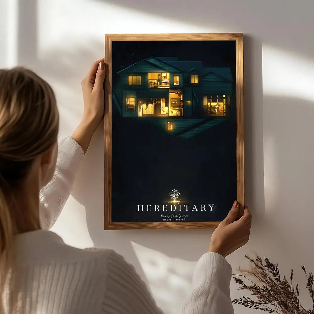Movie H-Hereditary Poster HD Self Adhesive Waterproof Wall Art Ideal for Home Office Dorm Bedroom Great Gift Peaceful Pleasures Health and Wellness White6 30X40cmNoframe