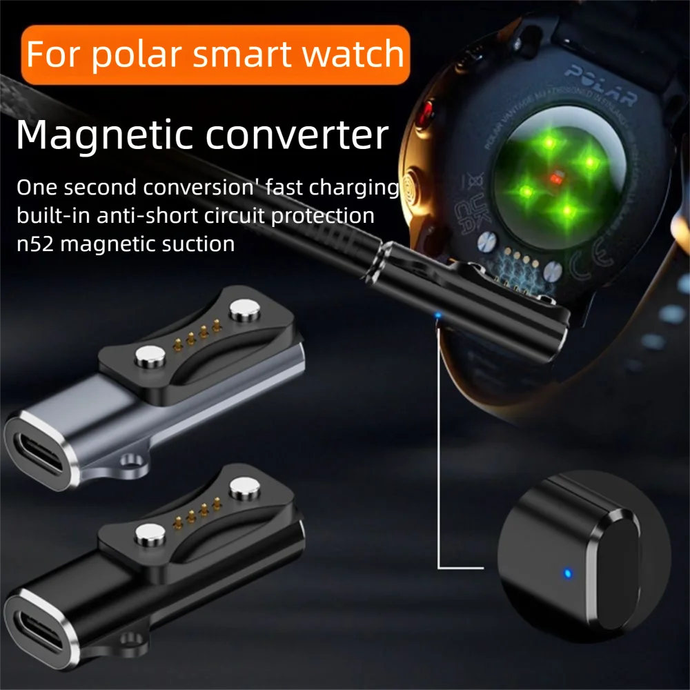 USB-C to Magnetic Charging Cable Adapter Compatible for Polar Pacer/Pacer Pro/Ignite 3/Vantage V3/Vantage M3/Grit X2 Pro Watch Peaceful Pleasures Health and Wellness