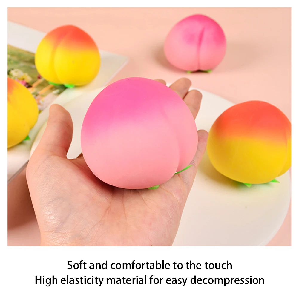 Peach Shaped Fruit Stress Ball,Anxiety Relief Squeeze Toy For Adults,Soft Slowing Rebound Simulated Fruit Foam Decompression Toy Peaceful Pleasures Health and Wellness