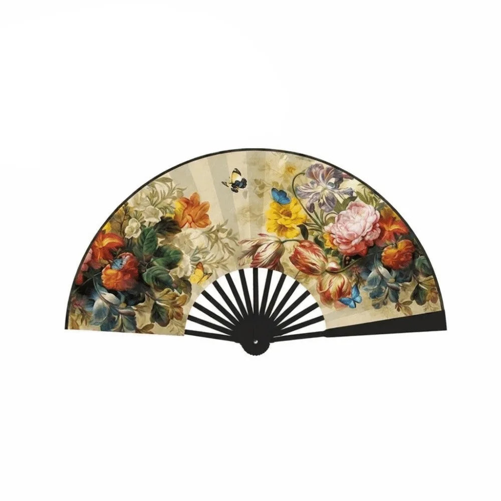 Chinese Silk Folding Hand Fan – Handmade Flower Dance Fan Gift