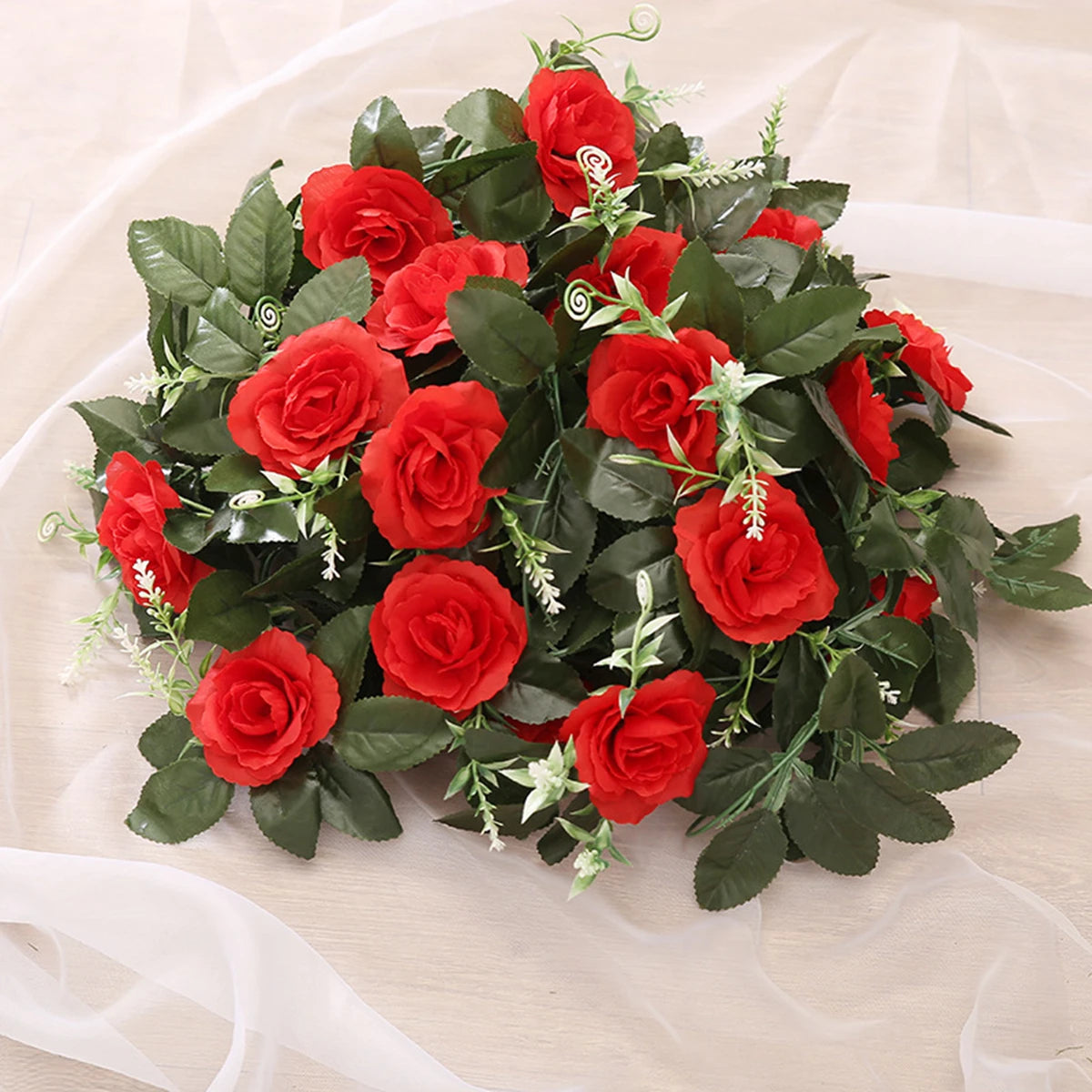 Silk Artificial Rose Vine Garland | Hanging Fake Flower Wall Decor