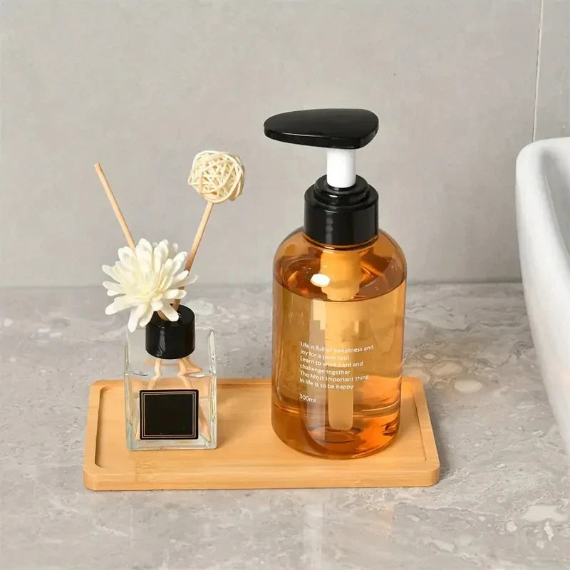 Wooden Bamboo Vanity Tray | Bathroom Organiser & Soap Holder